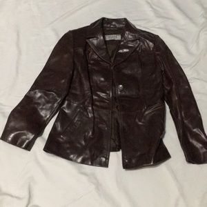 Brown leather jacket